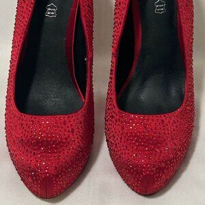 ALDO - Red Rhinestone Heels